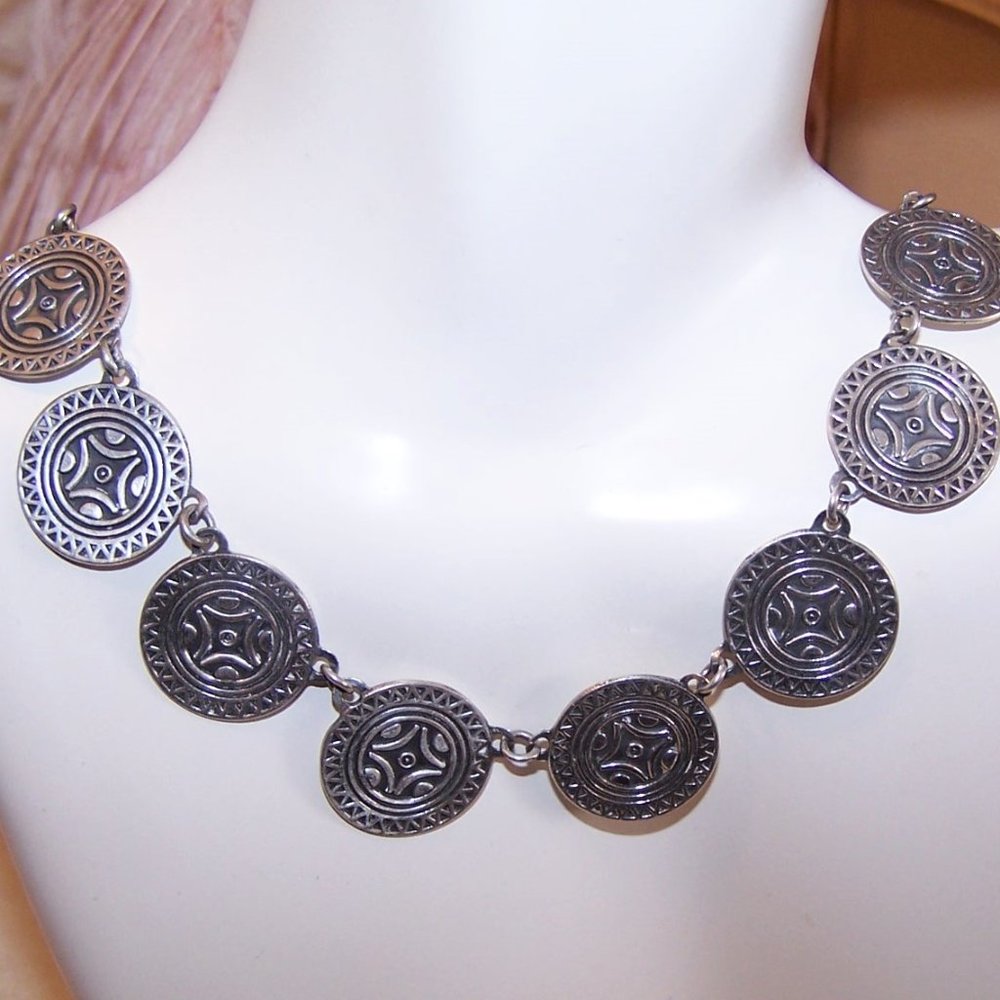 Made in Mexico Mexican Sterling Silver 16" Link Necklace